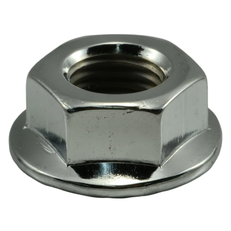 Stainless steel nuts for marine environments-7/16"-20 Chrome Plated Steel Fine Thread Flange Nuts