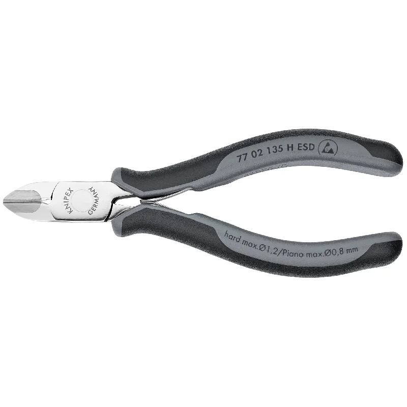 Heavy-duty pliers for tough tasks-Knipex 77 02 135 H ESD 5 1/4" Electronics Diagonal Cutters-Carbide Metal Cutting Edges-ESD Handles