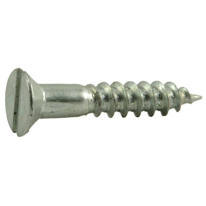 Screws for fixing electrical boxes and outlets-#4 x 5/8" Zinc Plated Steel Slotted Flat Head Wood Screws (96 pcs.)