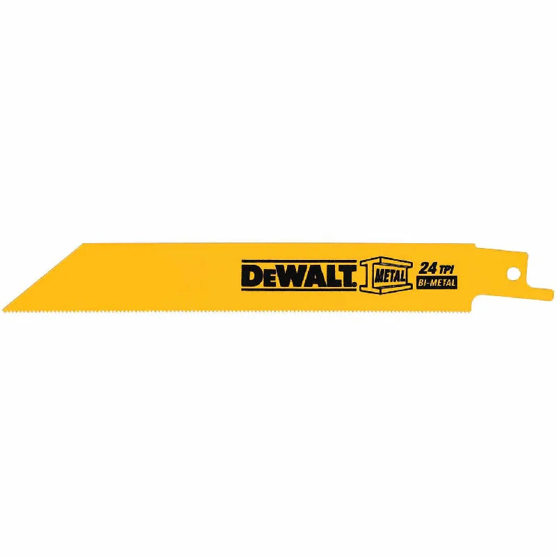 Saw blades for cutting thick wood-DeWalt DW4812 4" 24 TPI Straight Back Bi-Metal Reciprocating Saw Blade, Metal Cutting(5 pack)