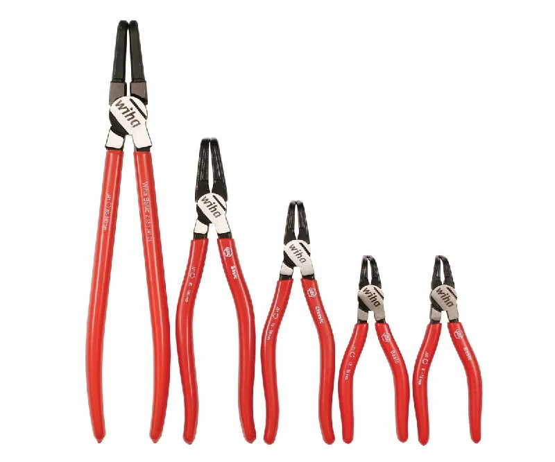 Straight jaw pliers for optimal gripping force-Wiha Tools 32627 90° Angle Internal Ring Pliers Set, 5 Pc.