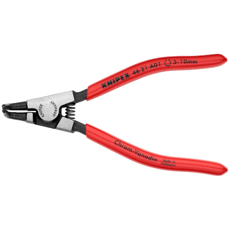 Pliers for cutting and twisting wire in electronics-Knipex 46 21 A01 5" External 90° Angled Snap Ring Pliers-Forged Tips