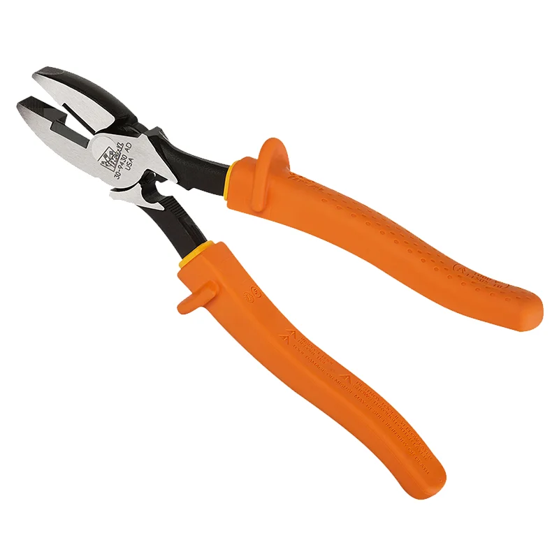 Pliers for cutting rebar and other tough metals-Ideal 30-9430 Insulated 9" Side Cutter w/ Crimp