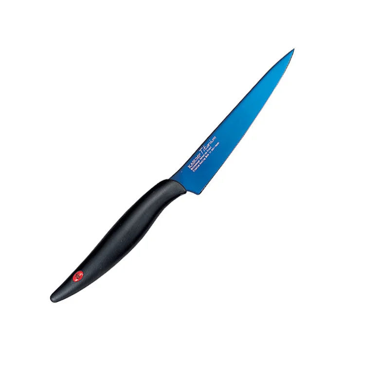 Heavy-duty utility knives for industrial construction work-Chroma Kasumi Titanium - 4 3/4" Utility Knife - Blue