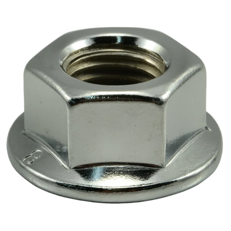 Specialty nuts for electrical equipment-16mm-2.0 Chrome Plated Steel Coarse Thread Flange Nuts (2 pcs.)