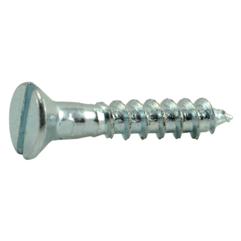 Screws for construction and carpentry projects-#2 x 1/2" Zinc Plated Steel Slotted Flat Head Wood Screws (96 pcs.)