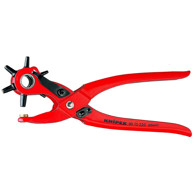 Long nose pliers for precise bending-KNIPEX 90 70 220 Revolving Punch Pliers, 220 mm