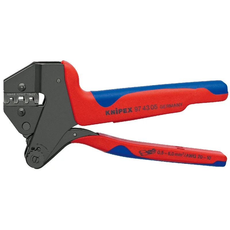 Industrial-grade pliers for factory and warehouse use-Knipex 97 43 05 8" Crimp System Pliers