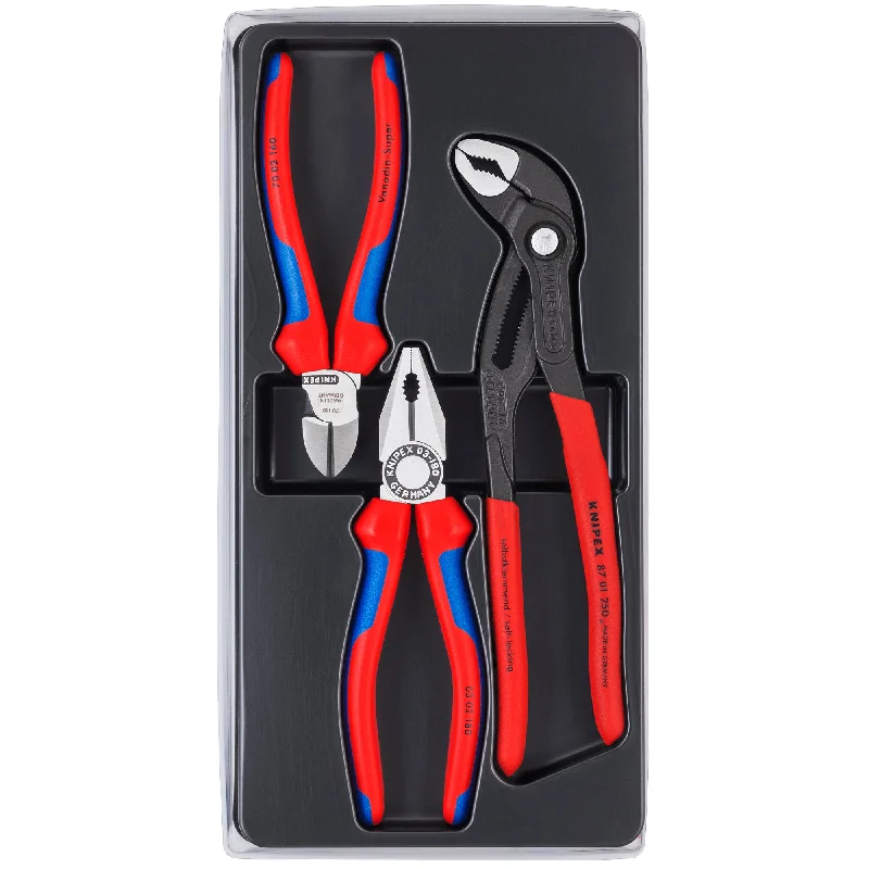 Versatile pliers for gripping and bending materials-Knipex 00 20 09 V01 3 Pc Bestseller Pliers Set