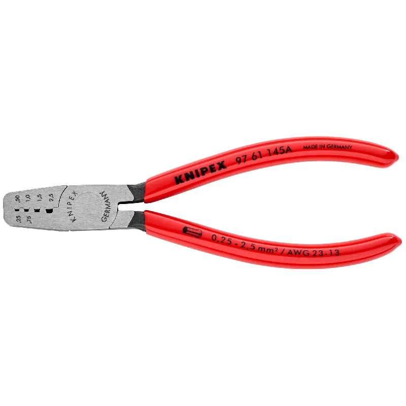 Pliers with adjustable jaws for precision grip-Knipex 97 61 145 A 5 3/4" Crimping Pliers for Wire Ferrules