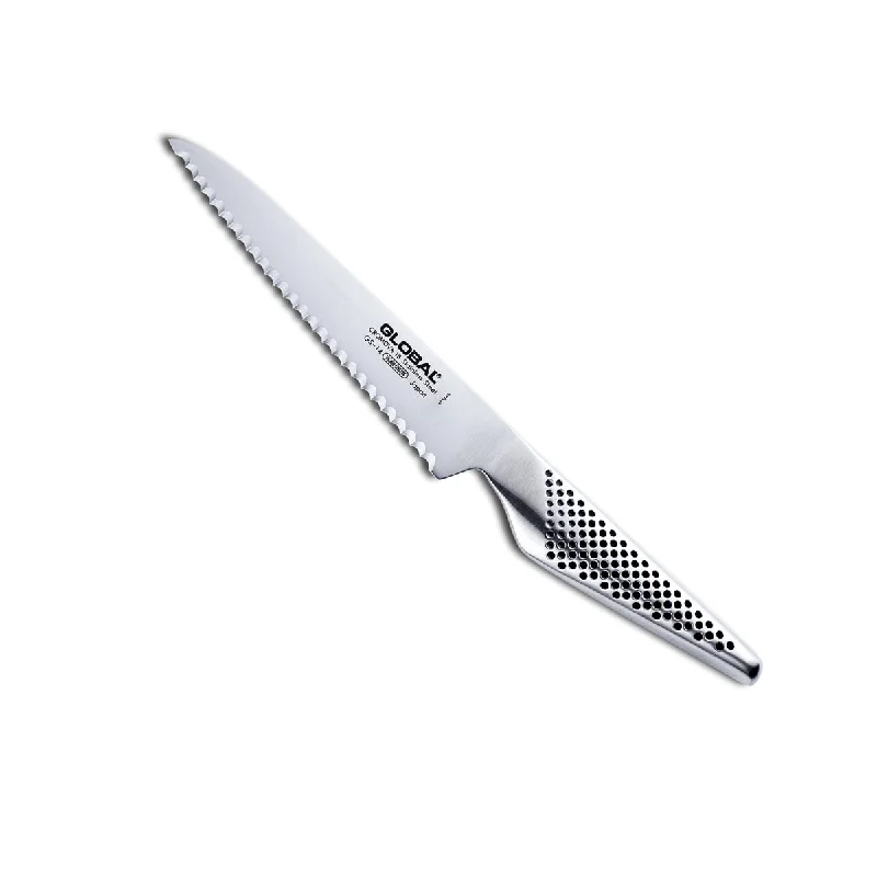 Durable utility knives for long-lasting use in tough environments-Global GS-14 - 6" Serrated Utility Knife