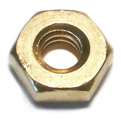 Heavy-duty nuts for construction projects-#12-24 Brass Coarse Thread Hex Machine Screw Nuts