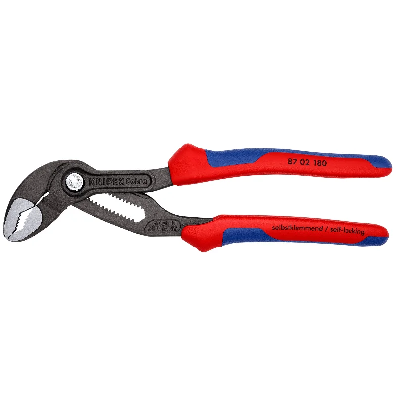 Pliers with spring-loaded action for ease of use-Knipex 87 02 180 7 1/4" Cobra® Water Pump Pliers