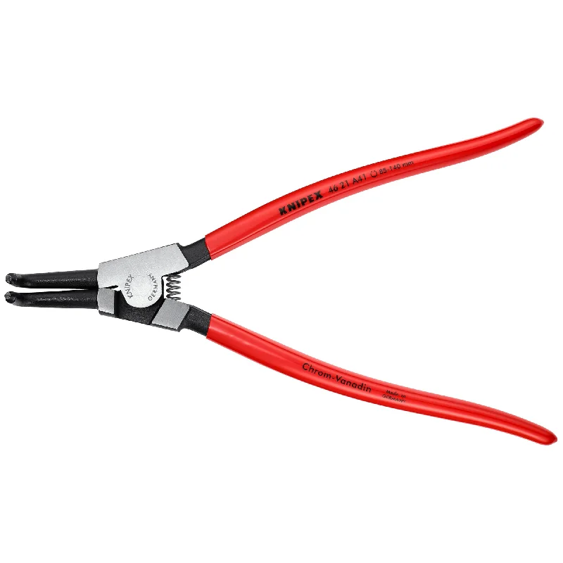 Pliers with comfortable rubberized handles-Knipex 46 21 A41 11 3/4" External 90° Angled Snap Ring Pliers-Forged Tips