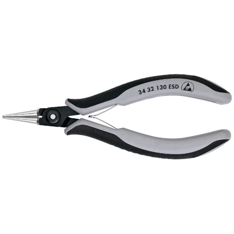 Multi-tool pliers with integrated saw blade for versatility-Knipex 34 32 130 ESD 5 1/4" Electronics Pliers-Round Tips, ESD Handles