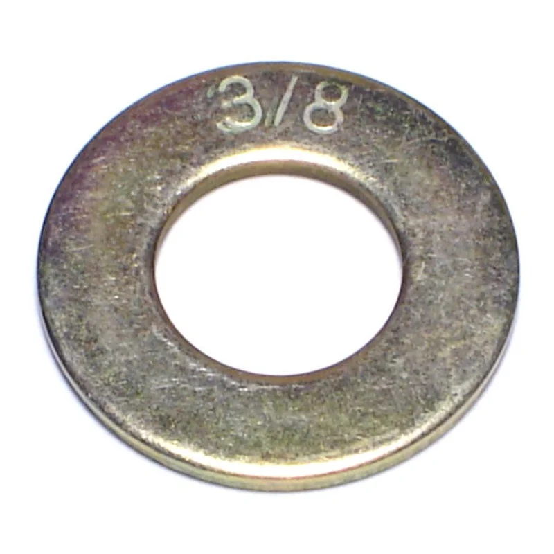 Flat washers for joining wooden surfaces-3/8" x 13/32" x 13/16" Zinc Plated Grade 8 Steel SAE Flat Washers