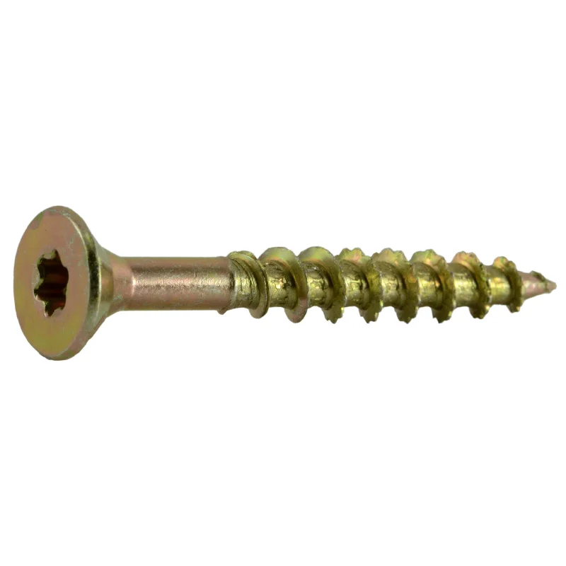 Screws for affixing plumbing and piping fixtures-#12 x 1-3/4" Zinc Plated Steel Star Drive Interior Nibs Bugle Head Wood Screws