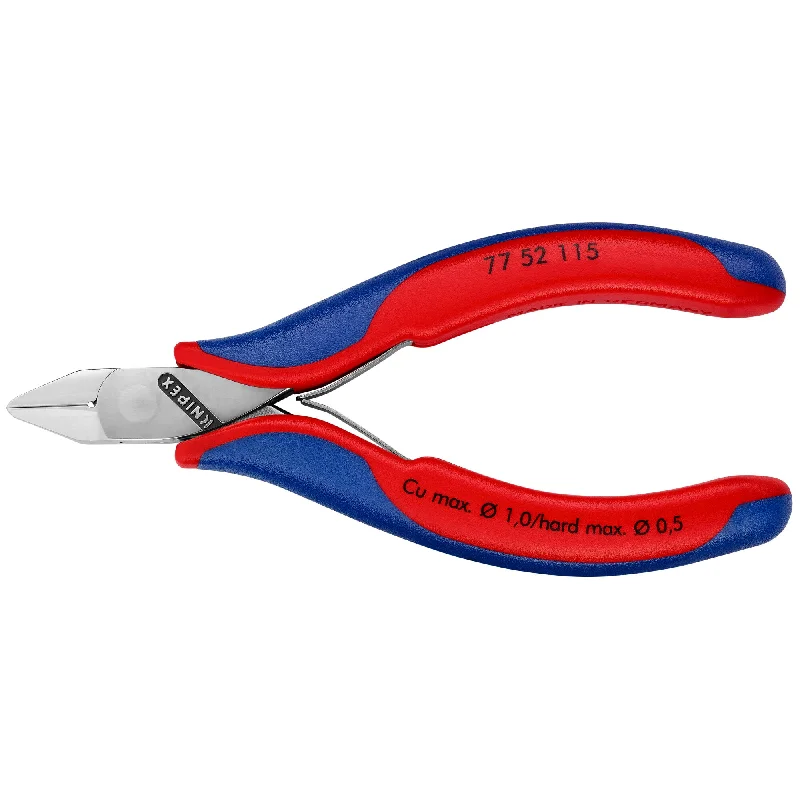 Pliers for precise crimping of electrical connectors-Knipex 77 52 115 4 1/2" Electronics Diagonal Cutters