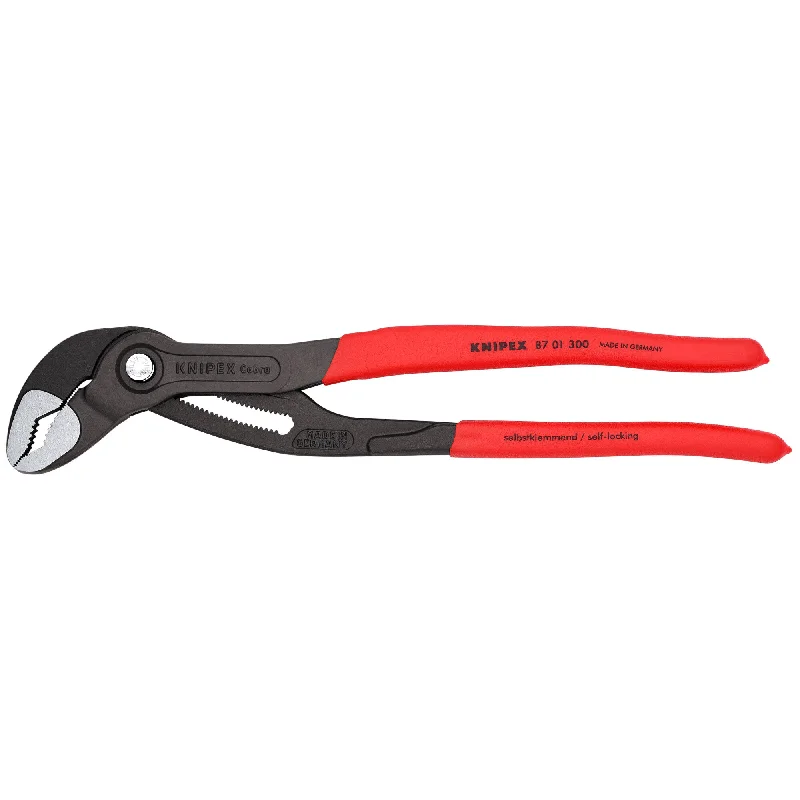 Pliers with padded handles for comfort and control-Knipex 87 01 300 12" Cobra® Water Pump Pliers