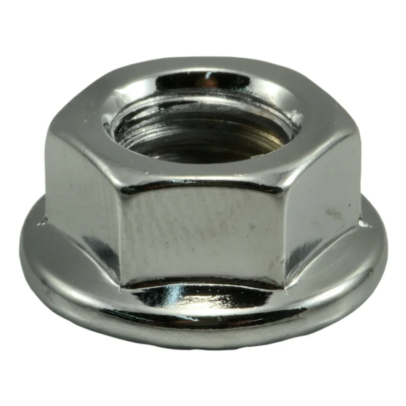 Crimp nuts for electrical wire connections-3/8"-16 Chrome Plated Steel Coarse Thread Flange Nuts