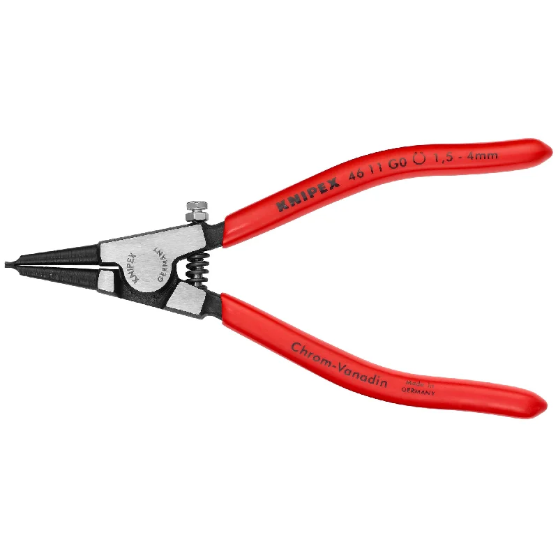 Heavy-duty combination pliers for gripping and cutting-Knipex 46 11 G0 5 1/2" Circlip Pliers for Grip Rings-Adjustable Screw