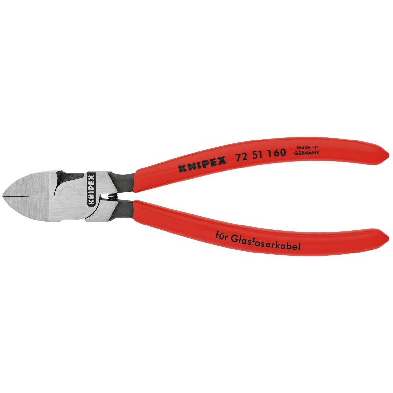 Pliers with cutting and gripping functions for convenience-Knipex 72 51 160 6 1/4" Diagonal Cutters for Fiber Optics