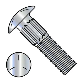 Bolts for mounting heavy-duty equipment-JFAST 3128CR5 - 5/16-18X1 3/4  Ribbed Neck Carriage Bolt Grade 5 Fully Threaded Zinc, Case Quantity: 
800