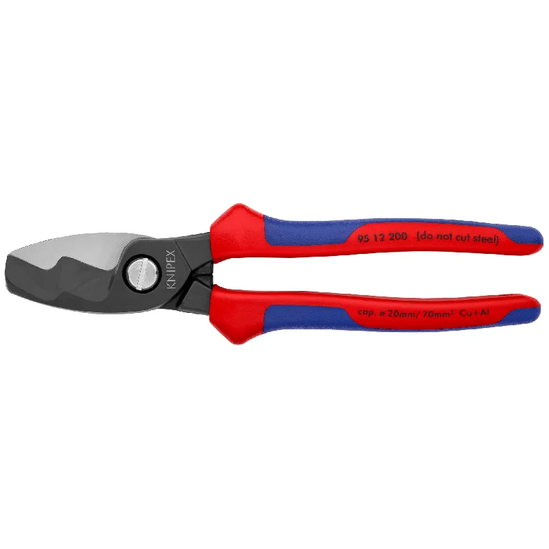 Precision pliers for detailed work-Knipex 95 12 200 SBA 8" Cable Shears-Twin Cutting Edges