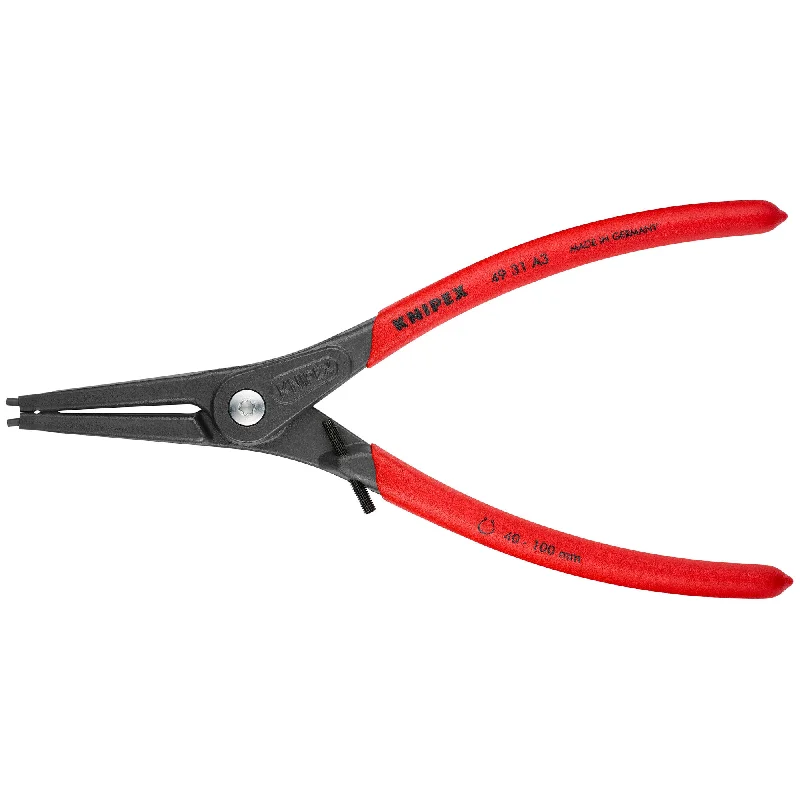 Self-locking pliers for hands-free use in tough jobs-Knipex 49 31 A3 9" External Precision Snap Ring Pliers-Limiter