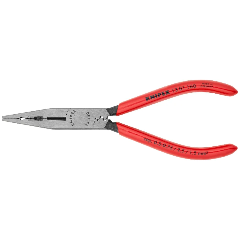 Heavy-duty pliers for mechanics and auto repair shops-Knipex 13 01 160 SB 6 1/4" 4-in-1 Electricians' Pliers-Metric Wire