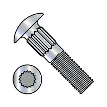 Bolts for outdoor fencing projects-JFAST 3148CR - 5/16-18X3  Ribbed Neck Carriage Bolt Fully Threaded Zinc, Case Quantity: 
400