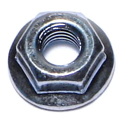 Anti-vibration nuts for secure machinery fastening-4mm-0.7 Zinc Plated Class 8 Steel Coarse Thread Flange Nuts