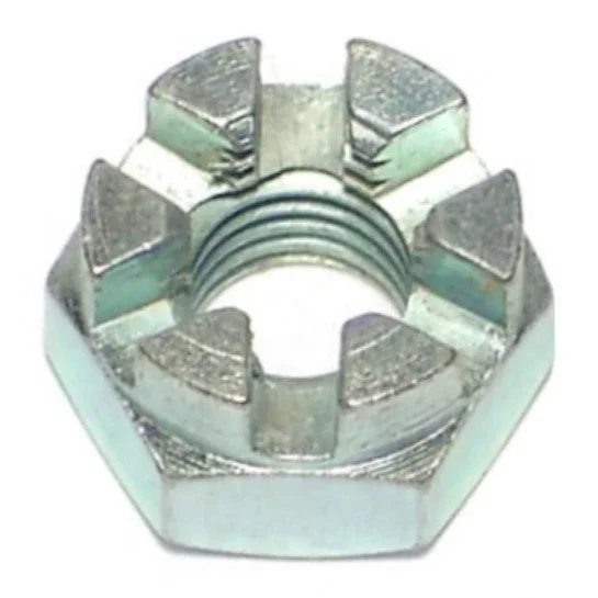 Jam nuts for space-saving installations-1/4"-28 Zinc Plated Steel Fine Thread Castle Hex Nuts