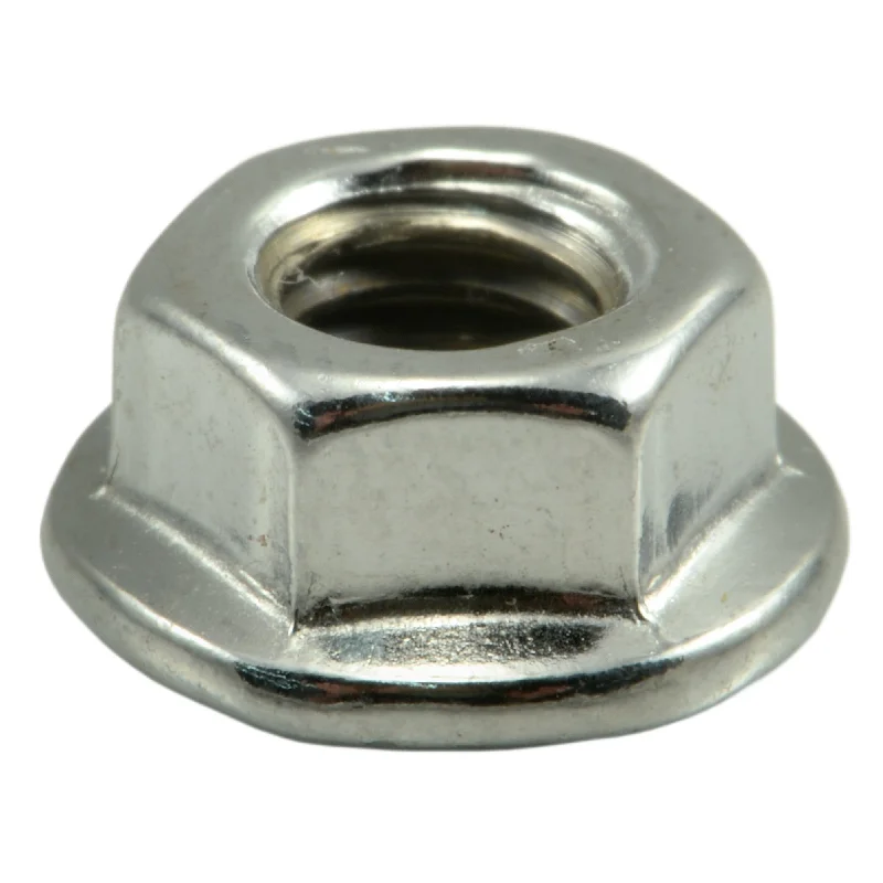 Bolted nuts for machinery repairs-5mm-0.8 Chrome Plated Steel Coarse Thread Flange Nuts (10 pcs.)