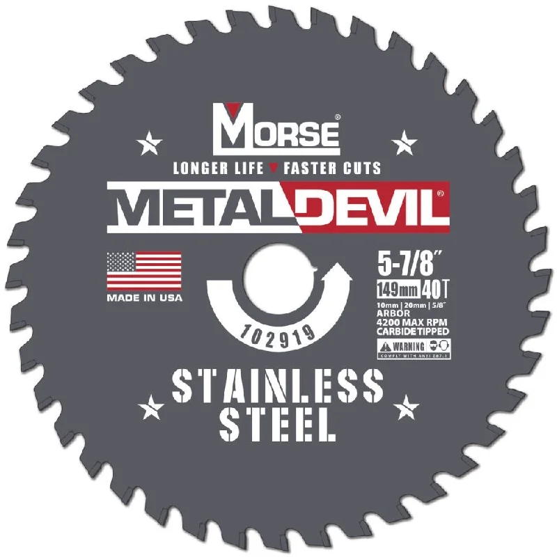 Thin kerf saw blades for efficient cutting-MK Morse CSM58840FSSC 5-7/8" 40T SS Circular Saw Blade