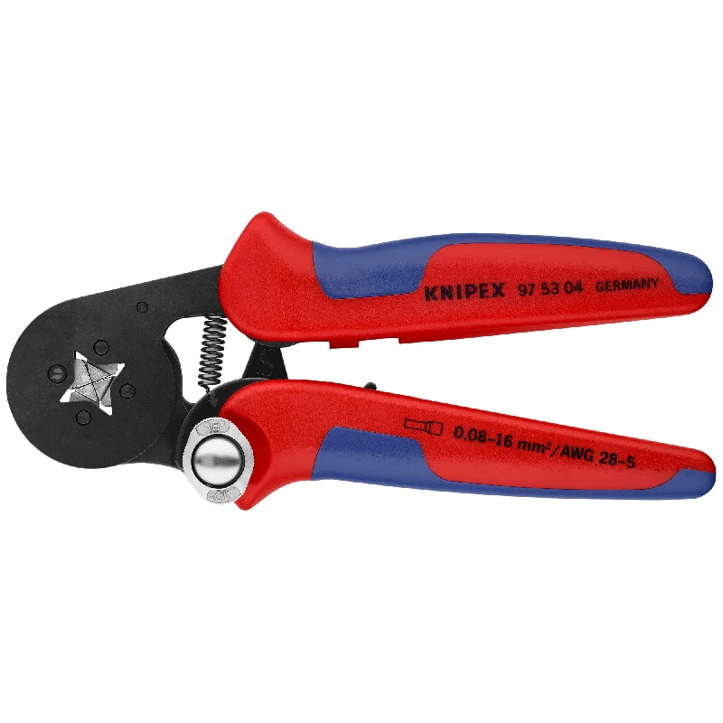 Pliers for precise crimping of electrical connectors-Knipex 97 53 04 7" Self-Adjusting Crimping Pliers For Wire Ferrules