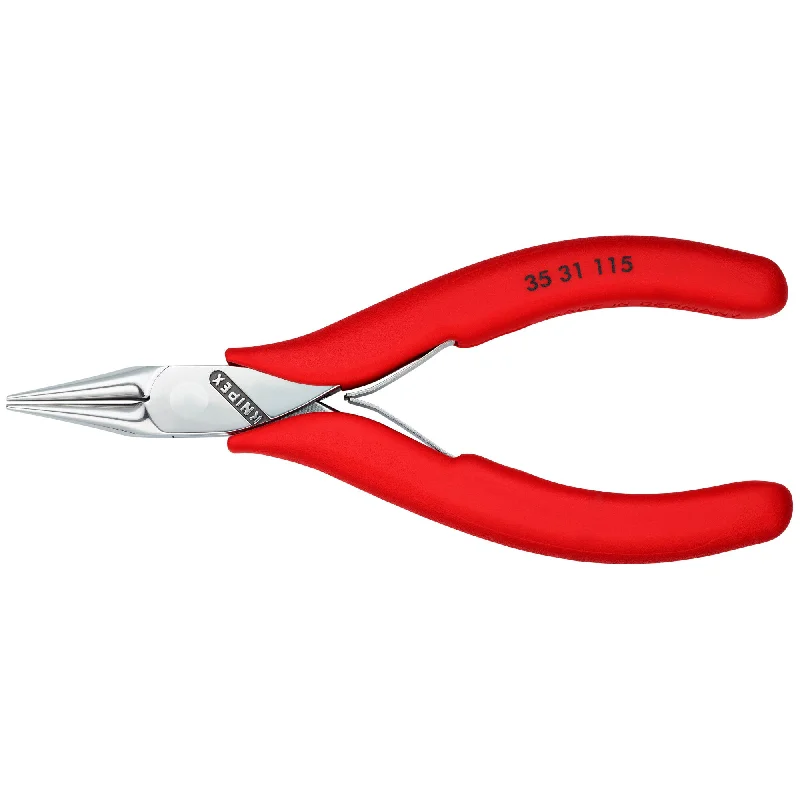 Precision cutting pliers for fine wires and cables-Knipex 35 31 115 4 1/2" Electronics Pliers-Round Tips