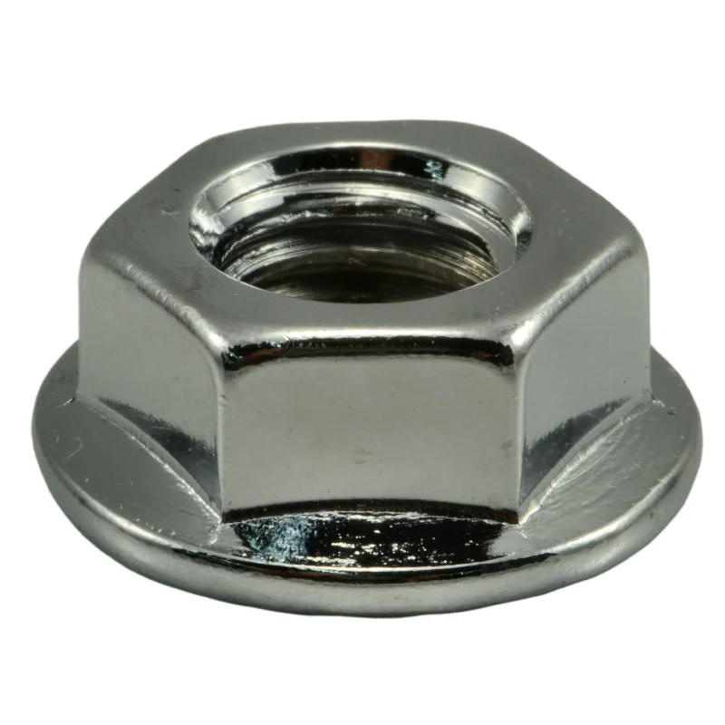 Locking nuts for structural steel projects-7/16"-14 Chrome Plated Steel Coarse Thread Flange Nuts