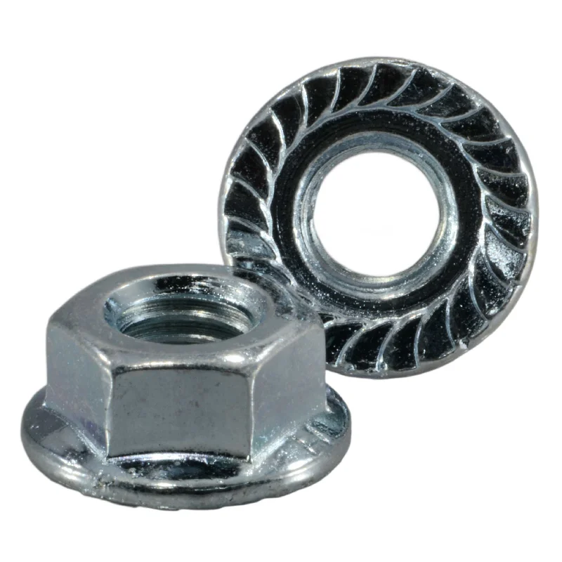 Flange nuts for secure fitting-8mm-1.25 Zinc Class 8 Serrated Flange Nuts (10 pcs.)