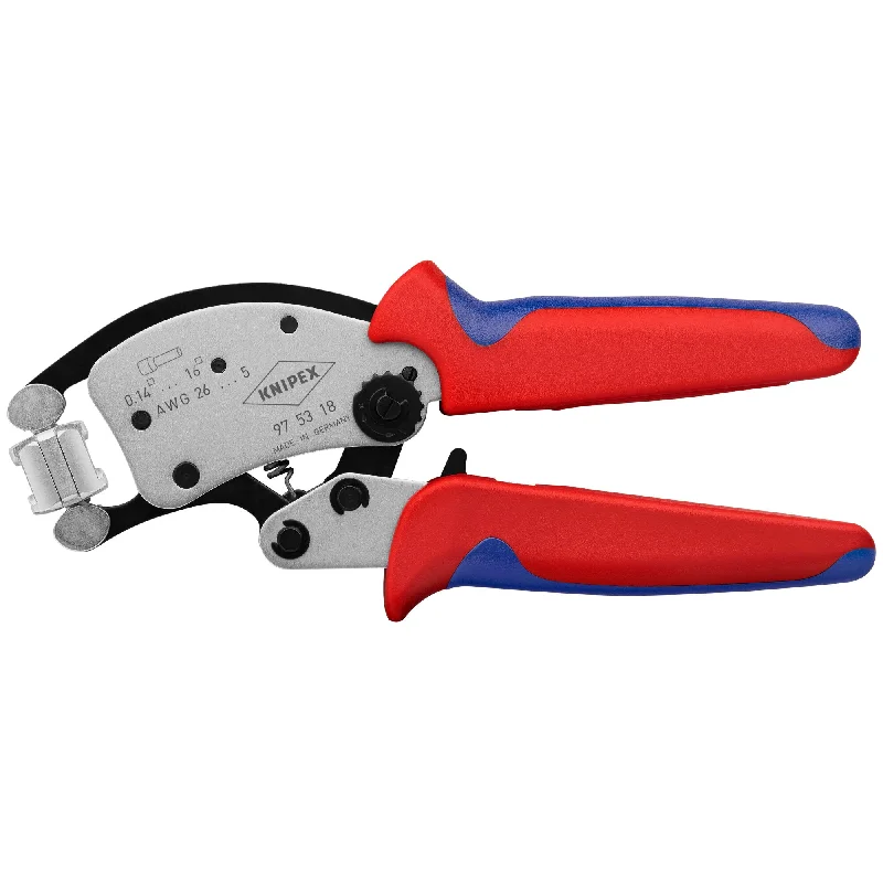 Pliers for gripping, bending, and twisting wires and rods-Knipex 97 53 18 8" KNIPEX Twistor®16 Self-Adjusting Crimping Pliers For Wire Ferrules