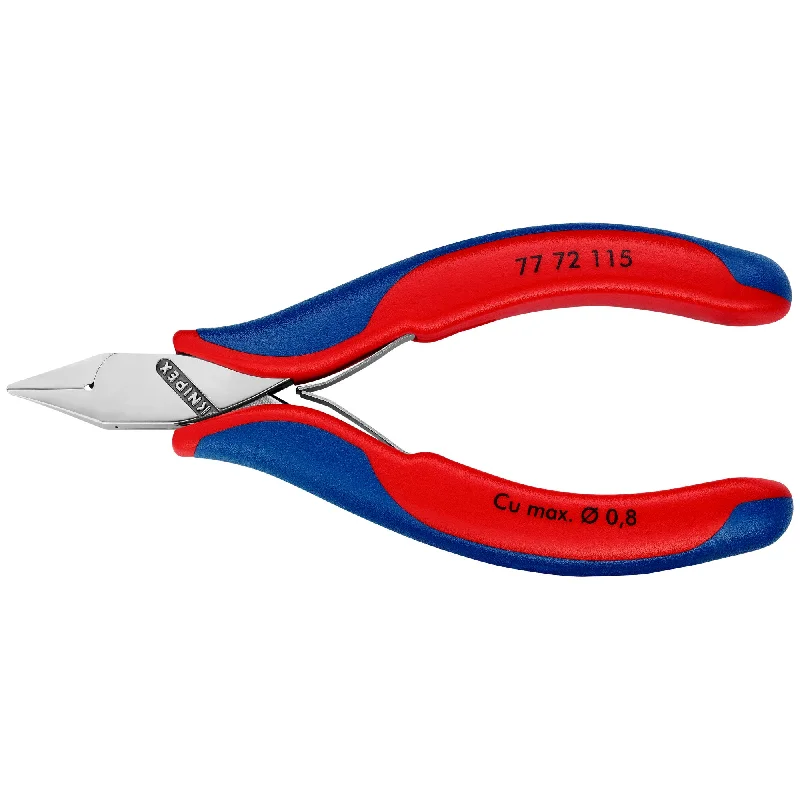 Lightweight pliers for effortless long-term use-Knipex 77 72 115 4 1/2" Electronics Diagonal Cutters