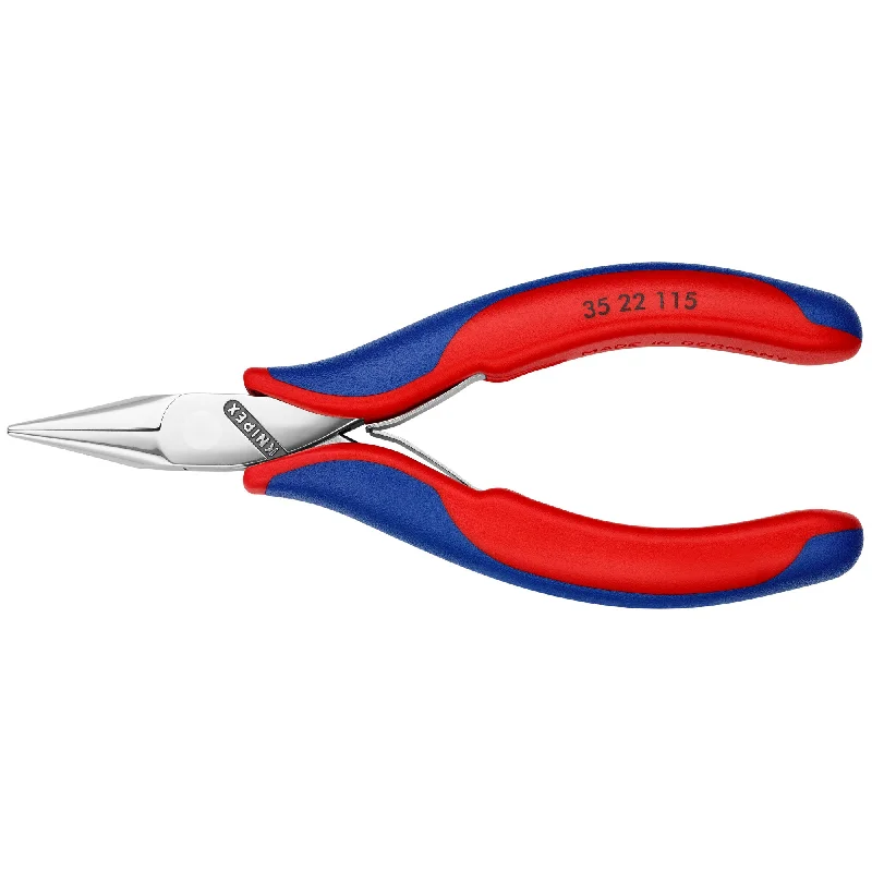 Heavy-duty combination pliers for gripping and cutting-Knipex 35 22 115 4 1/2" Electronics Pliers-Half Round Tips