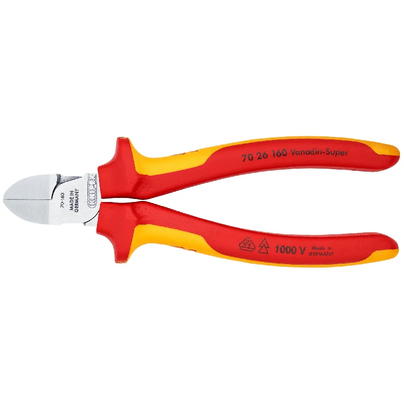 Adjustable pliers for versatile household repairs-Knipex 70 26 160 6 1/4" Diagonal Cutters-1000V Insulated