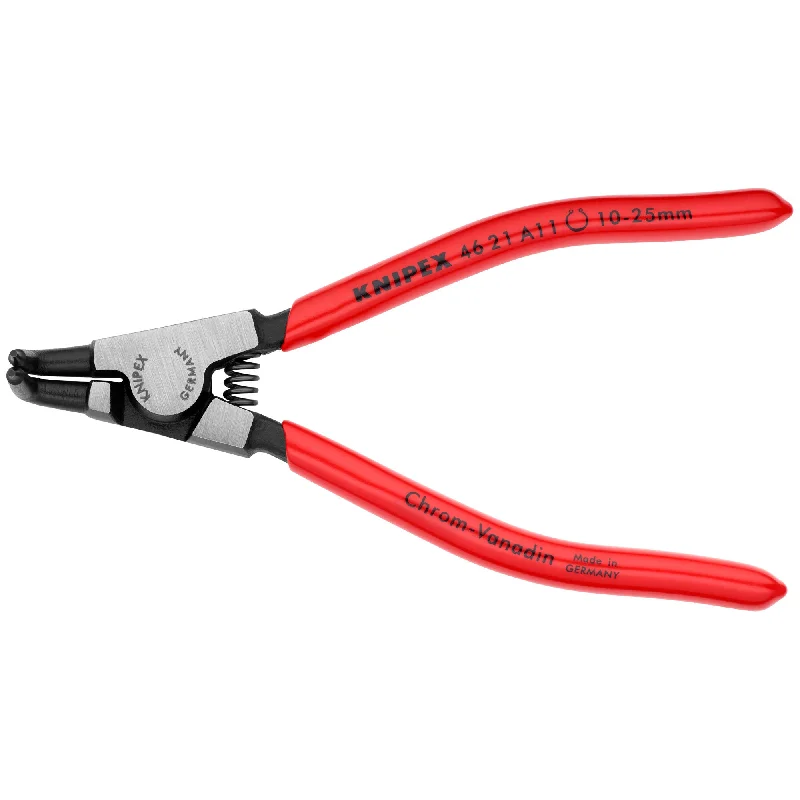 Pliers with adjustable jaws for precision grip-Knipex 46 21 A11 SBA 5" External 90° Angled Snap Ring Pliers-Forged Tips