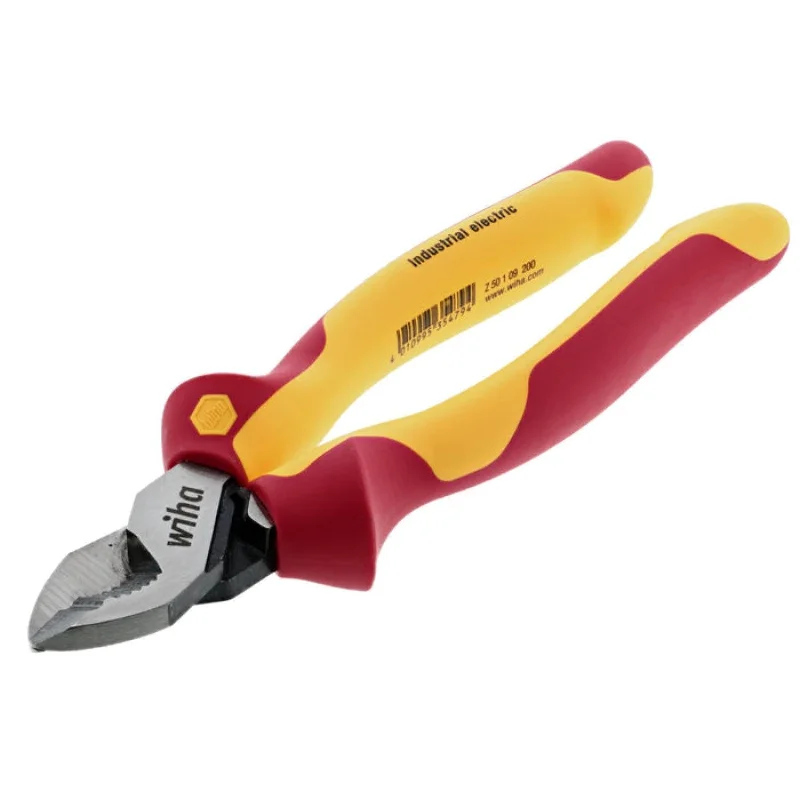 Pliers with cushioned grips for improved control-Wiha Tools 32927 Insulated Industrial Cable Cutters 8 Inch