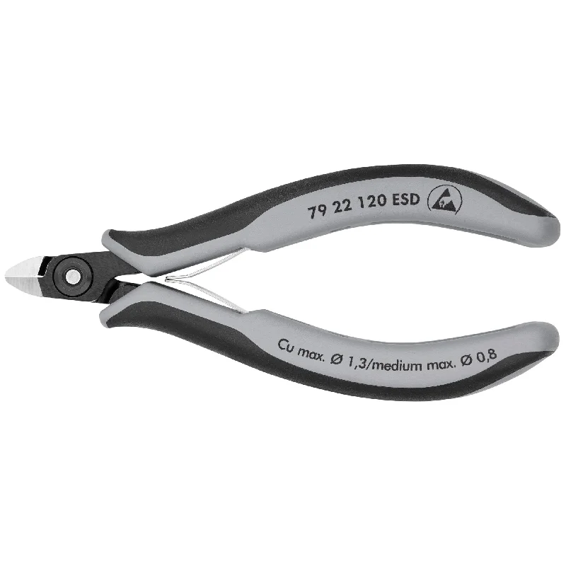 Heavy-duty pliers for mechanics and auto repair shops-Knipex 79 22 120 ESD 4 3/4" Electronics Diagonal Cutters-ESD Handles