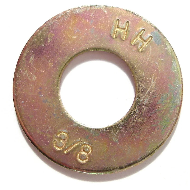 Anti-corrosion washers for marine environments-3/8" x 7/16" x 1" Zinc Plated Grade 8 Steel USS Flat Washers