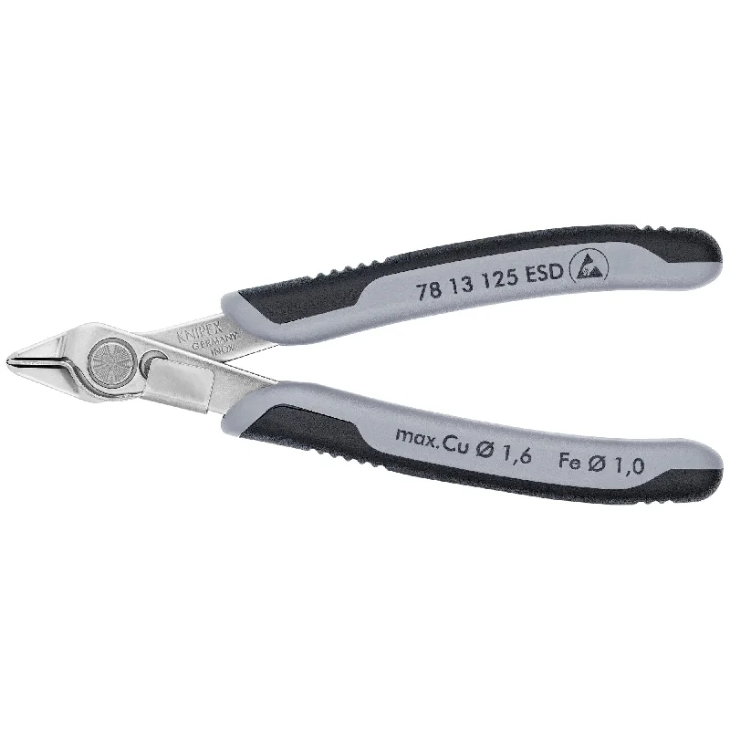 Pliers for wire bending and twisting in construction-Knipex 78 13 125 ESD 5" Electronics Super Knips®-ESD Handles