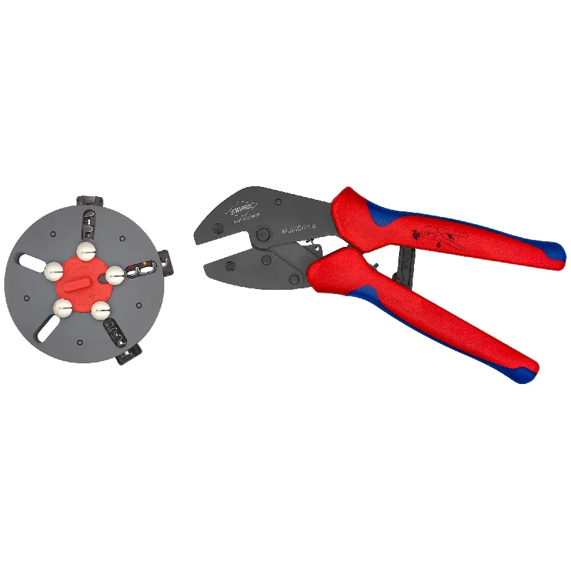 Slip-joint pliers for adjustable jaw widths-Knipex 97 33 01 9 1/4" MultiCrimp® Crimping Pliers