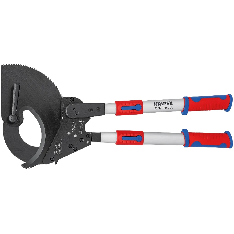 Pliers for cutting nails, wire, and fasteners-Knipex 95 32 100 29 1/2" Ratcheting Cable Cutters-Telescopic Handles